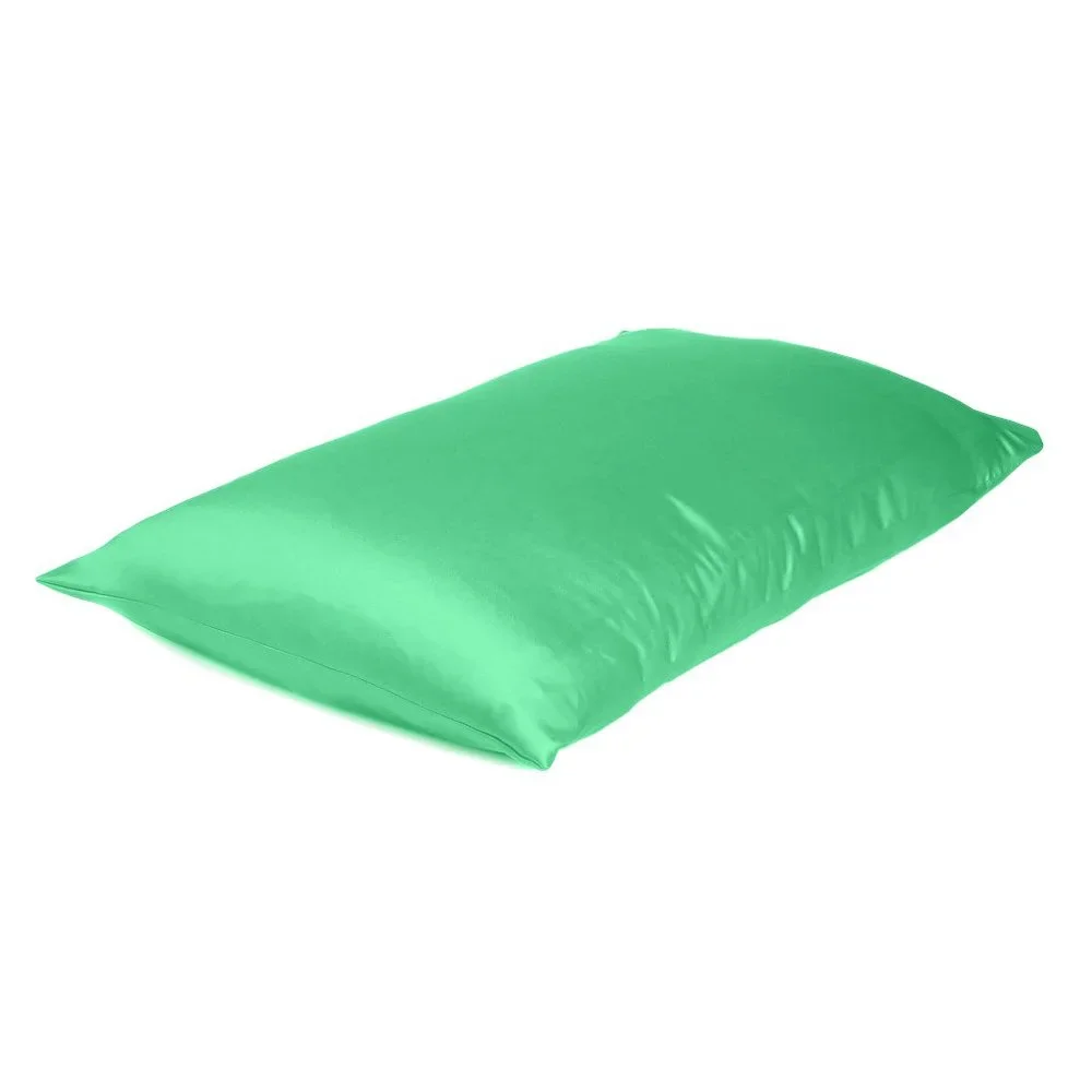 Oussum Decorative Luxury Standard Bedding Satin Silky Pillow Cases Set of 2
